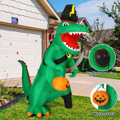 Inflatable Halloween Pirate Dinosaur - BINZAAR