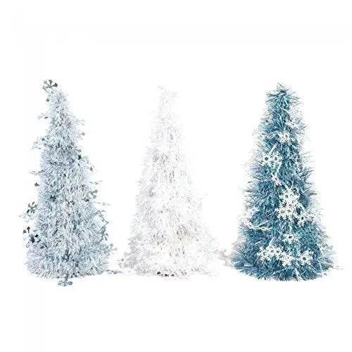 15" Christmas Tinsel Tree with Snowflake Icons (1ct)-0