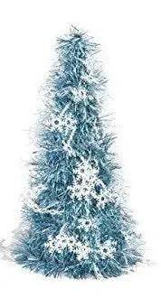 15" Christmas Tinsel Tree with Snowflake Icons (1ct)-1