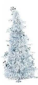 15" Christmas Tinsel Tree with Snowflake Icons (1ct)-2