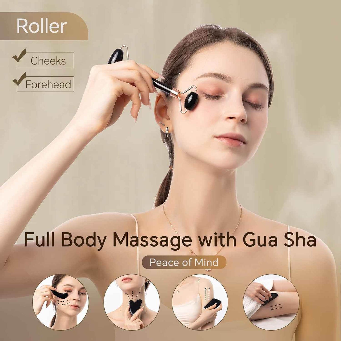 Natural Obsidian Gua Sha Set - BINZAAR