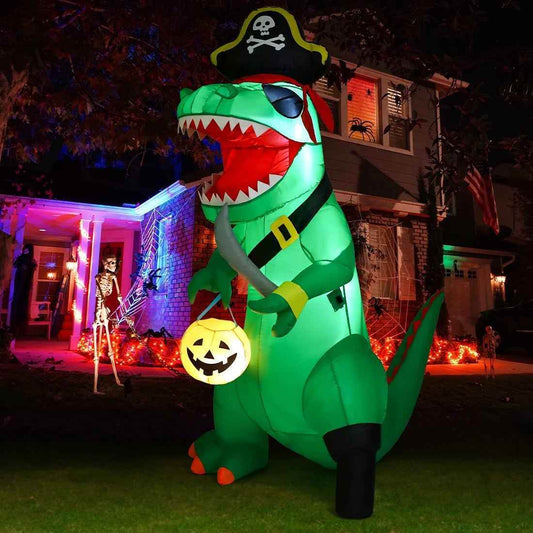 Inflatable Halloween Pirate Dinosaur - BINZAAR