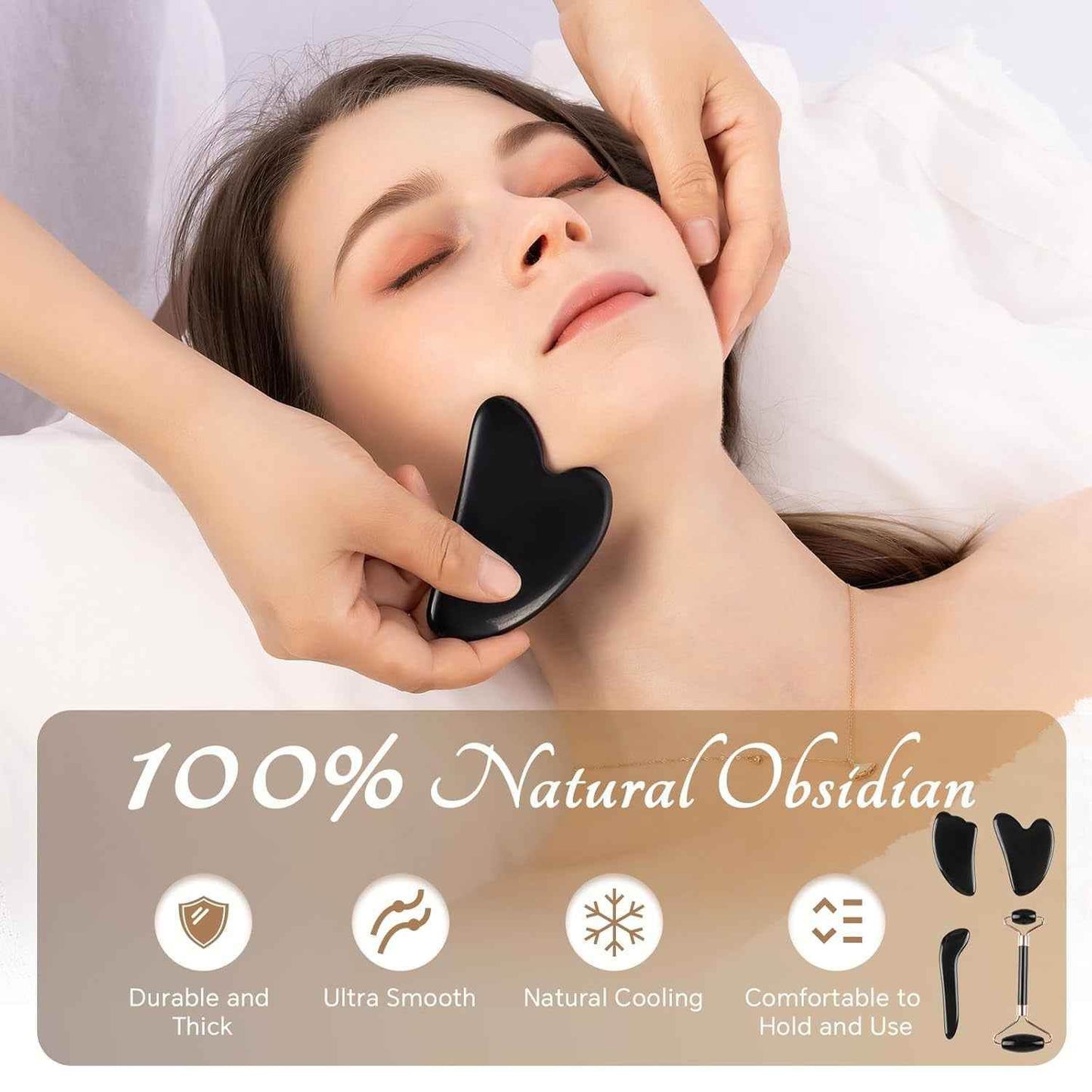 Natural Obsidian Gua Sha Set - BINZAAR