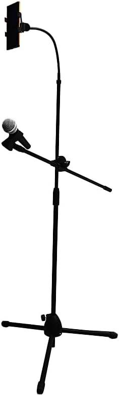 Adjustable Mic Stand with Boom Arm & Phone Holder - BINZAAR