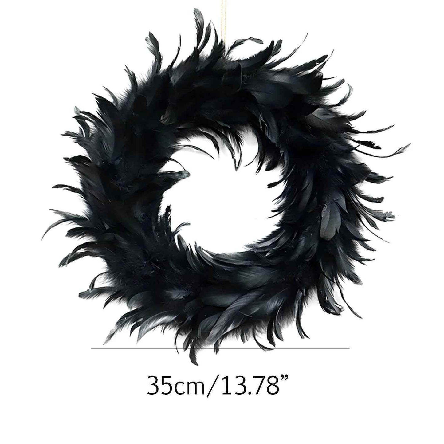 Black Feather Halloween Wreath - BINZAAR