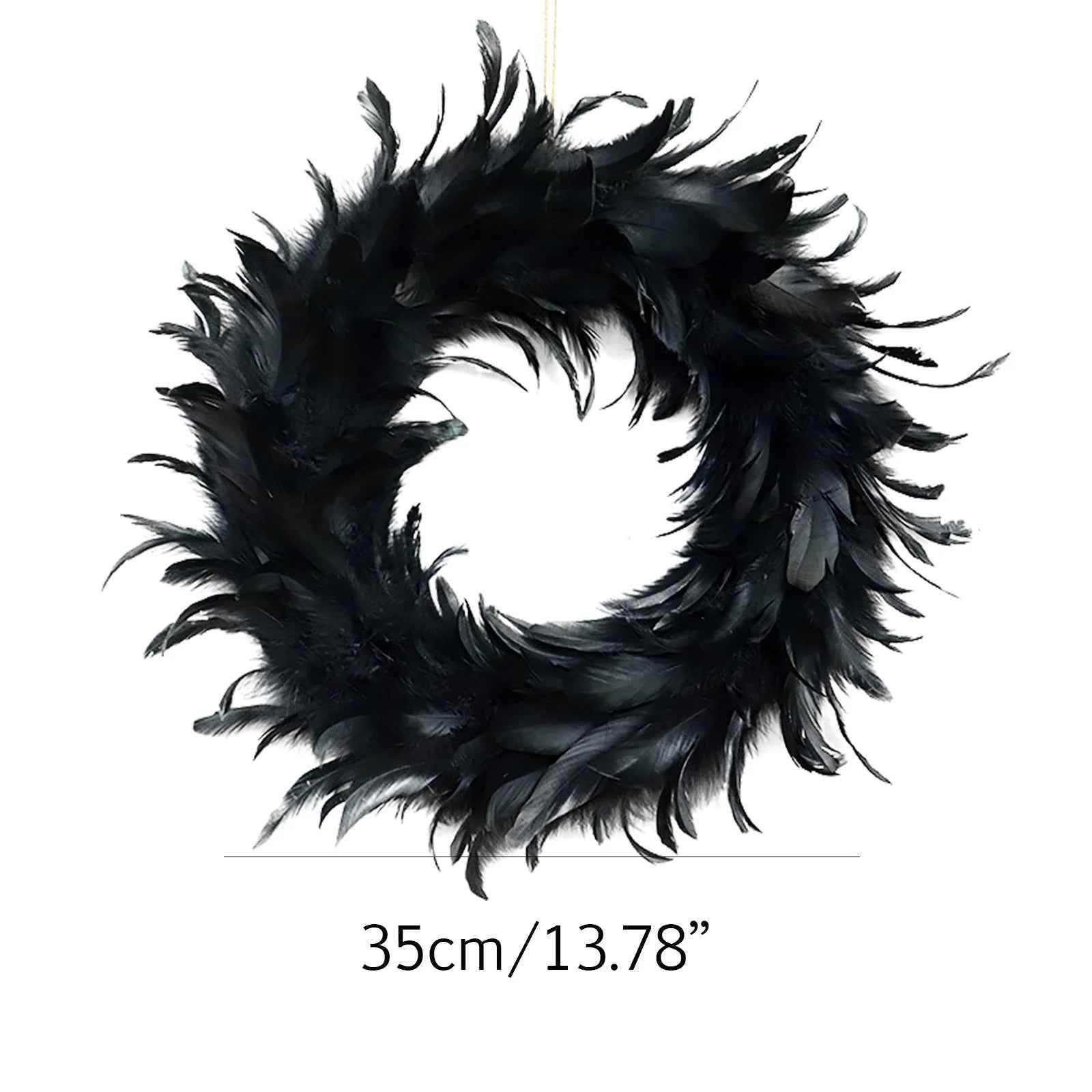 Black Feather Halloween Wreath - BINZAAR