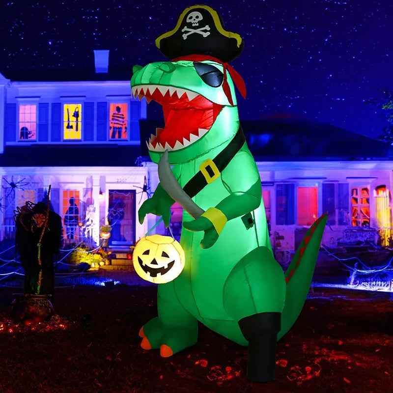 Inflatable Halloween Pirate Dinosaur - BINZAAR