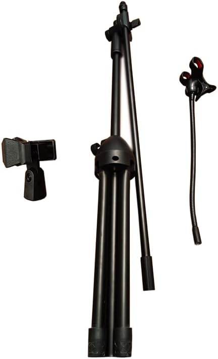 Adjustable Mic Stand with Boom Arm & Phone Holder - BINZAAR