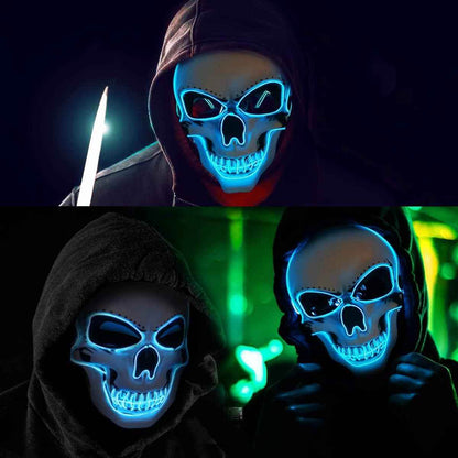 LED Halloween Scary Mask - Illuminate Your Spooky Look with an LED Halloween Mask - BINZAAR