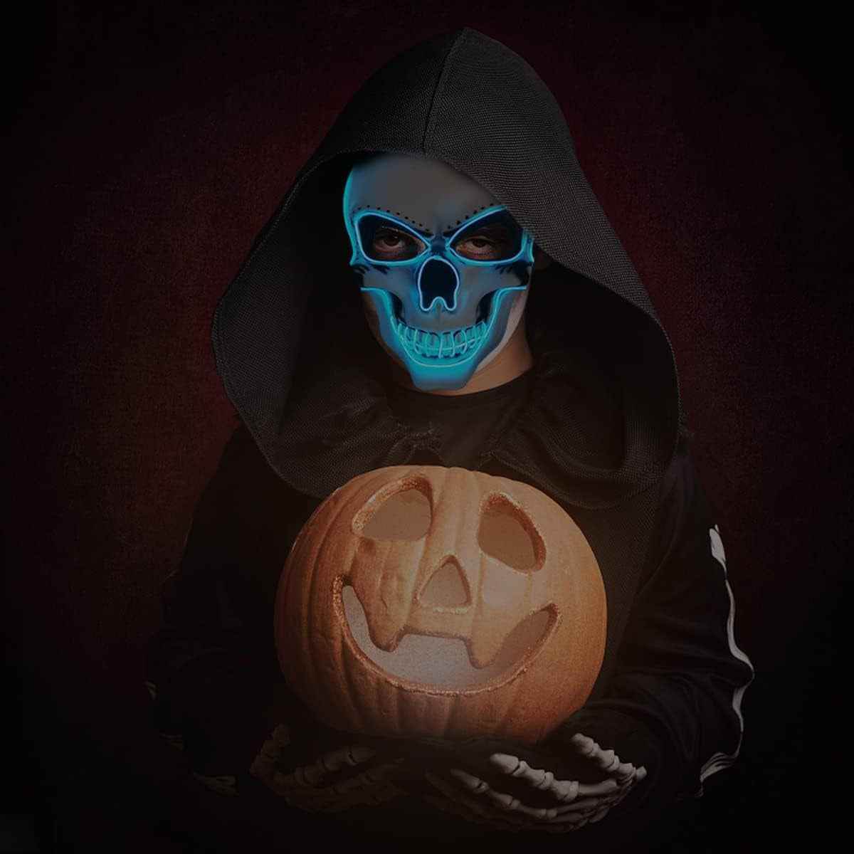 LED Halloween Scary Mask - Illuminate Your Spooky Look with an LED Halloween Mask - BINZAAR