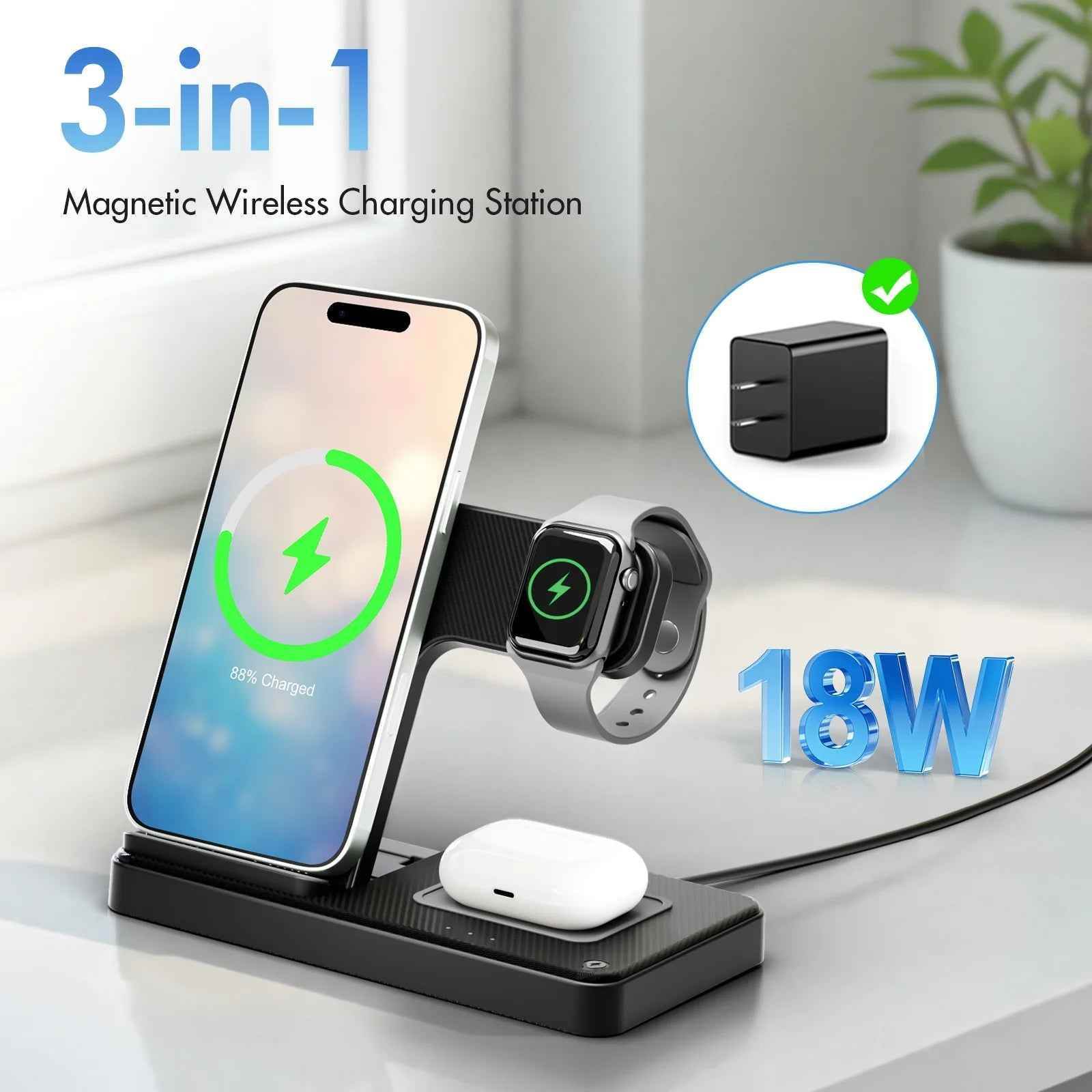 3-in-1 MagSafe Charging Stand - BINZAAR