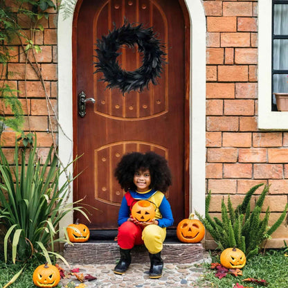 Black Feather Halloween Wreath - BINZAAR
