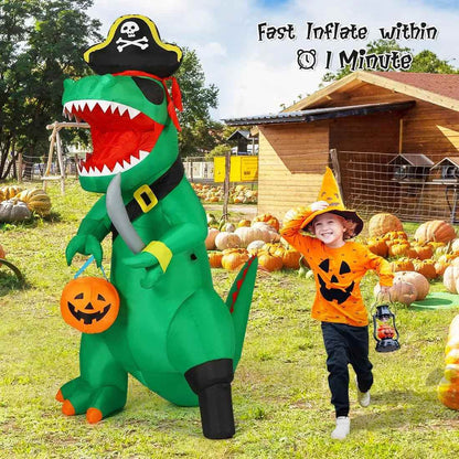 Inflatable Halloween Pirate Dinosaur - BINZAAR