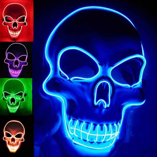 LED Halloween Scary Mask - Illuminate Your Spooky Look with an LED Halloween Mask - BINZAAR