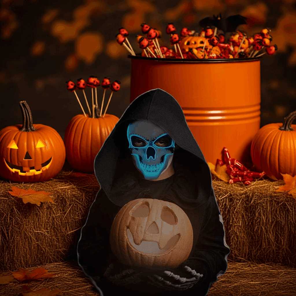 LED Halloween Scary Mask - Illuminate Your Spooky Look with an LED Halloween Mask - BINZAAR