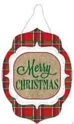 Christmas Flat Plaque with Wire (1ct) - BINZAAR