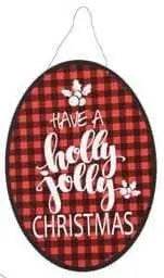 Christmas Flat Plaque with Wire (1ct) - BINZAAR