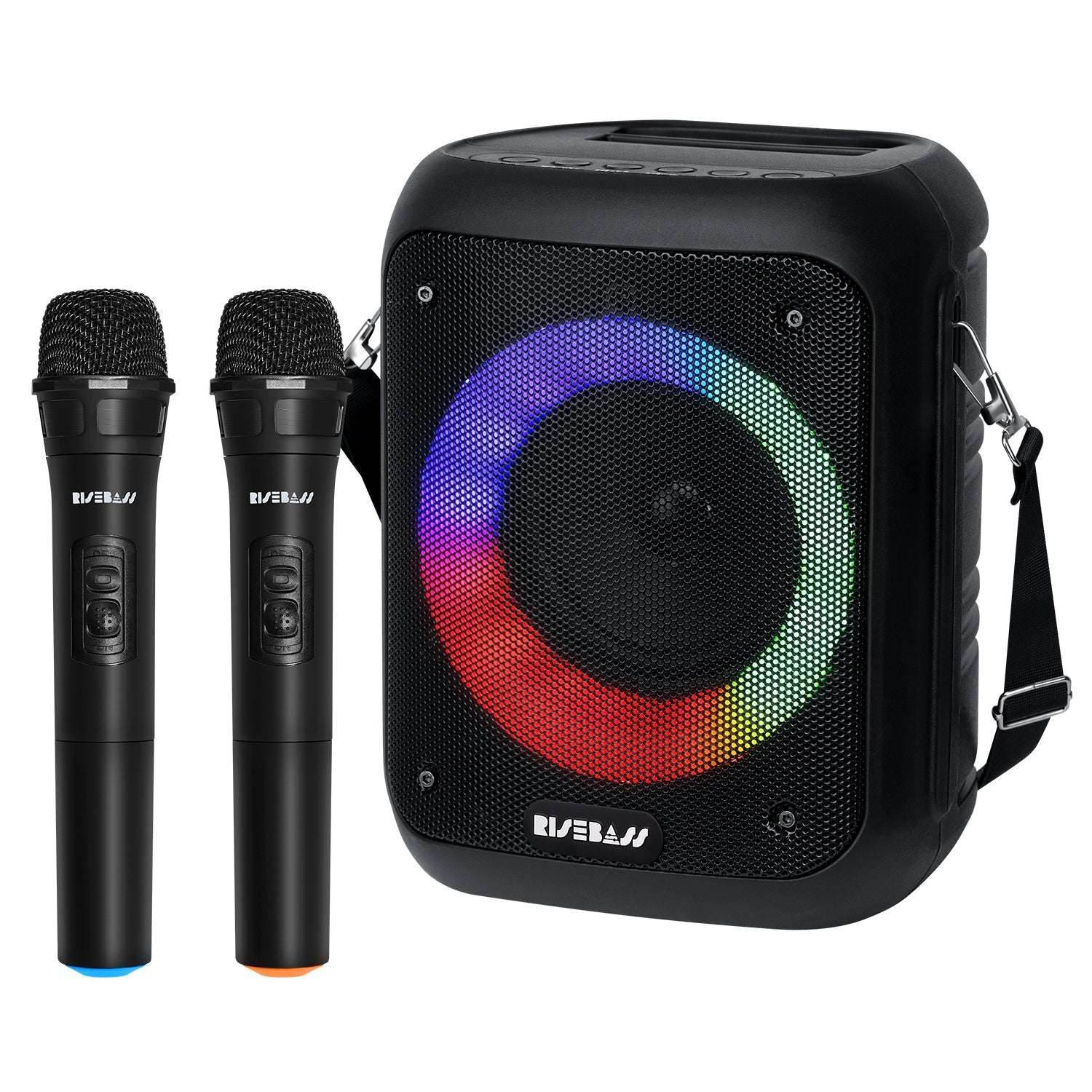 Portable Karaoke Machine w/ 2 Wireless Microphones - BINZAAR