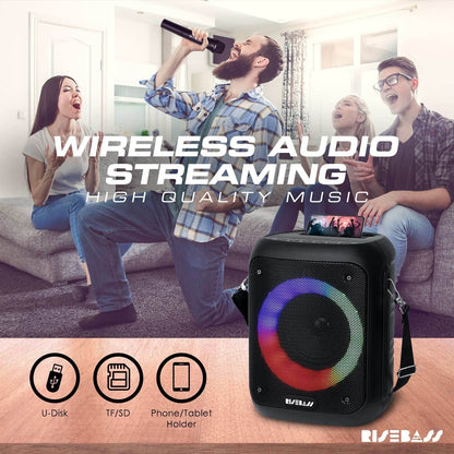 Portable Karaoke Machine w/ 2 Wireless Microphones - BINZAAR