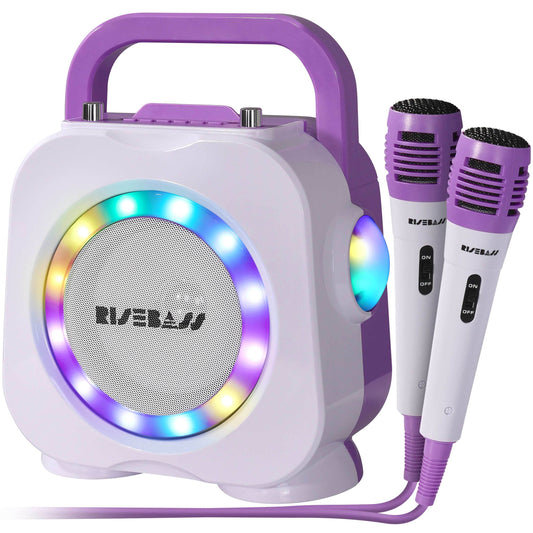Purple Kids Bluetooth Karaoke Machine with 2 Microphone - BINZAAR