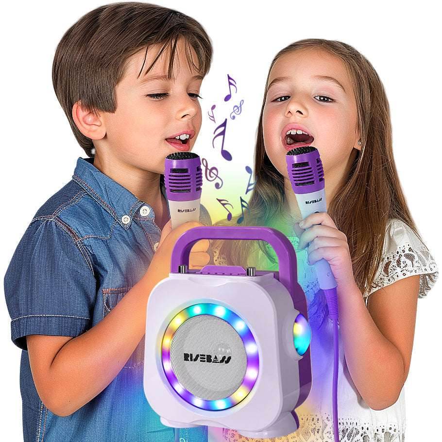 Purple Kids Bluetooth Karaoke Machine with 2 Microphone - BINZAAR