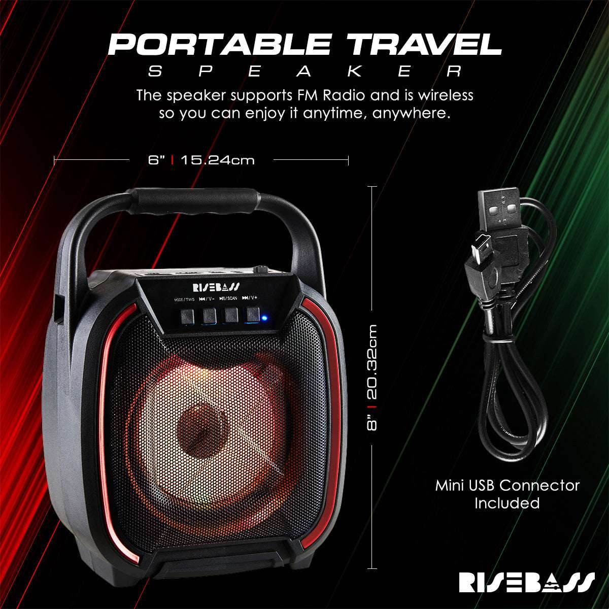 8-inch Wireless Bluetooth Speaker w/ TWS Function - BINZAAR