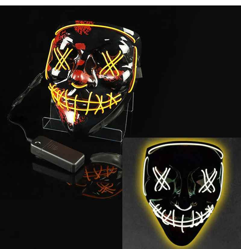 LED Jester Face Mask - BINZAAR