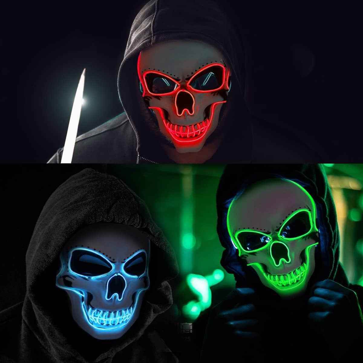 LED Halloween Scary Mask - Illuminate Your Spooky Look with an LED Halloween Mask - BINZAAR