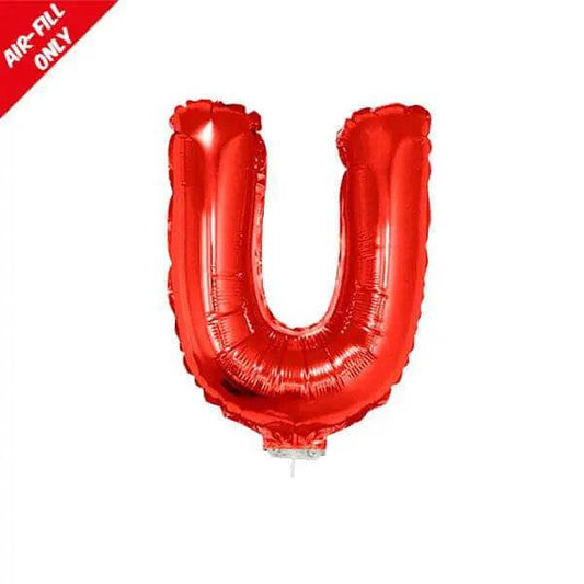 Balloon on Stick - 16" Red Letter U-0