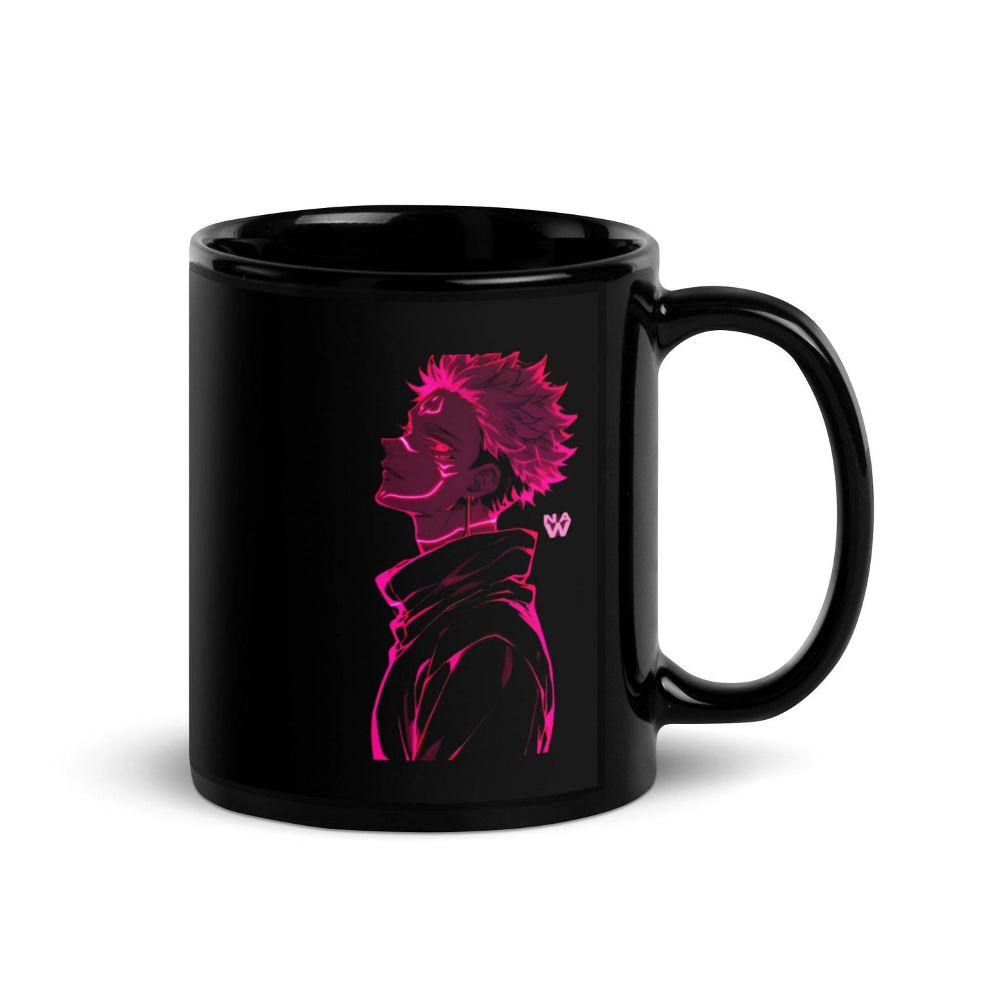 Sukuna Black Glossy Mug - BINZAAR