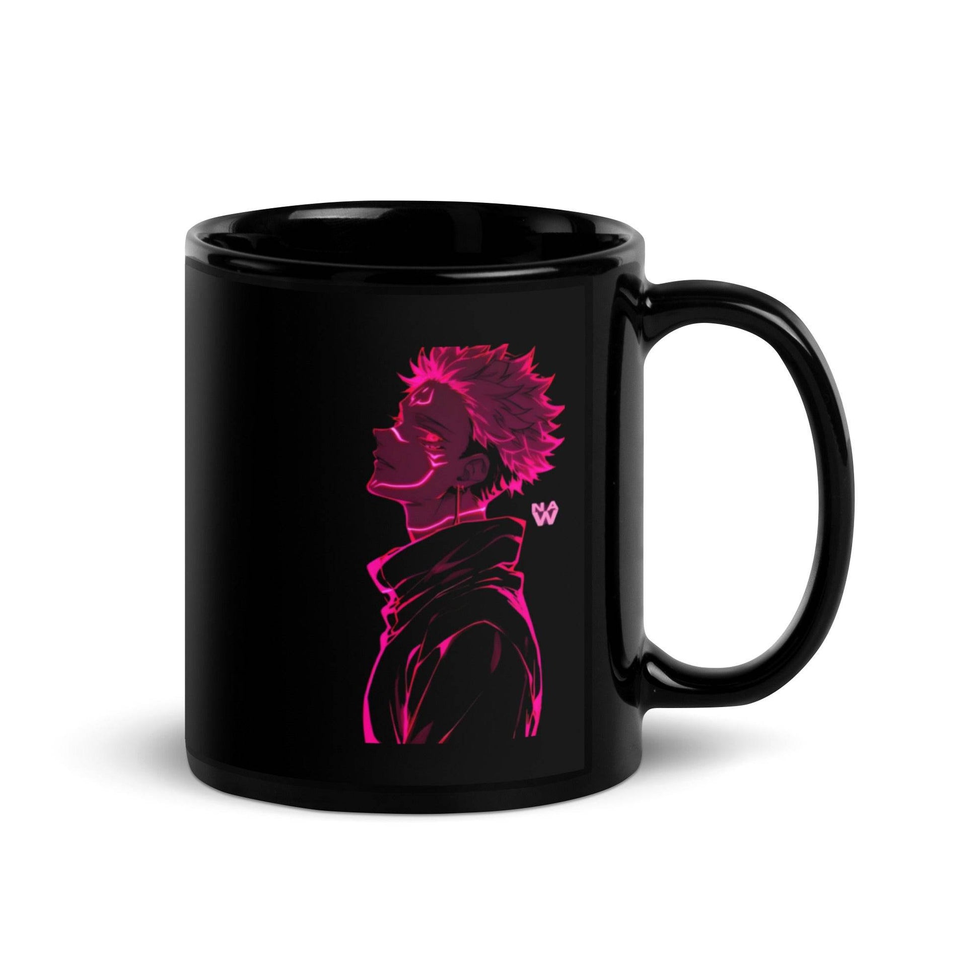 Sukuna Black Glossy Mug - BINZAAR