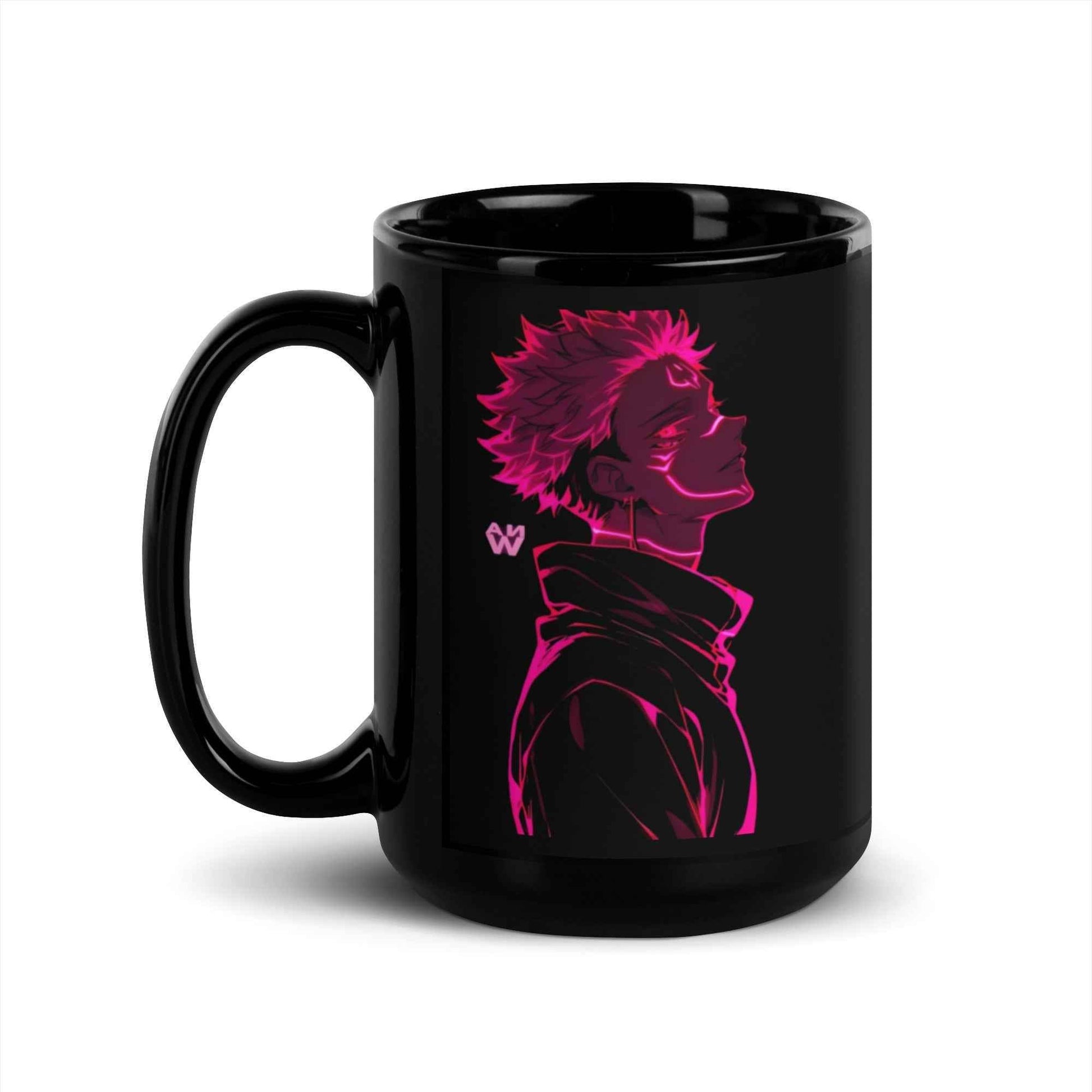 Sukuna Black Glossy Mug - BINZAAR