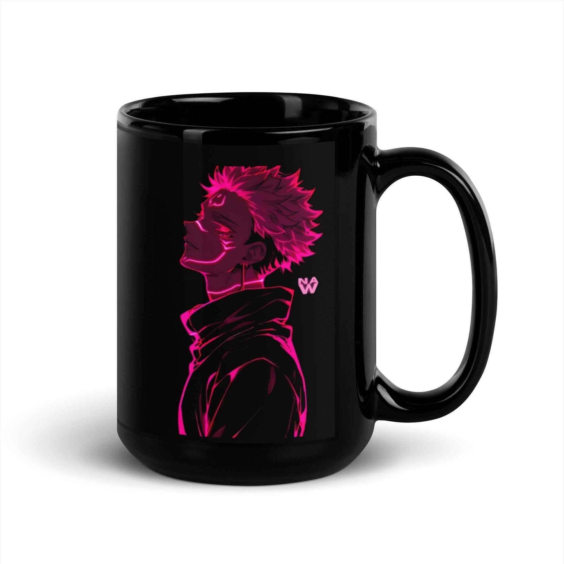 Sukuna Black Glossy Mug - BINZAAR