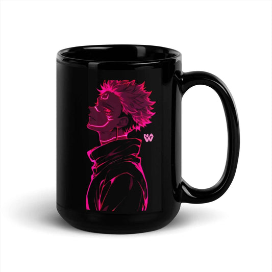 Sukuna Black Glossy Mug - BINZAAR