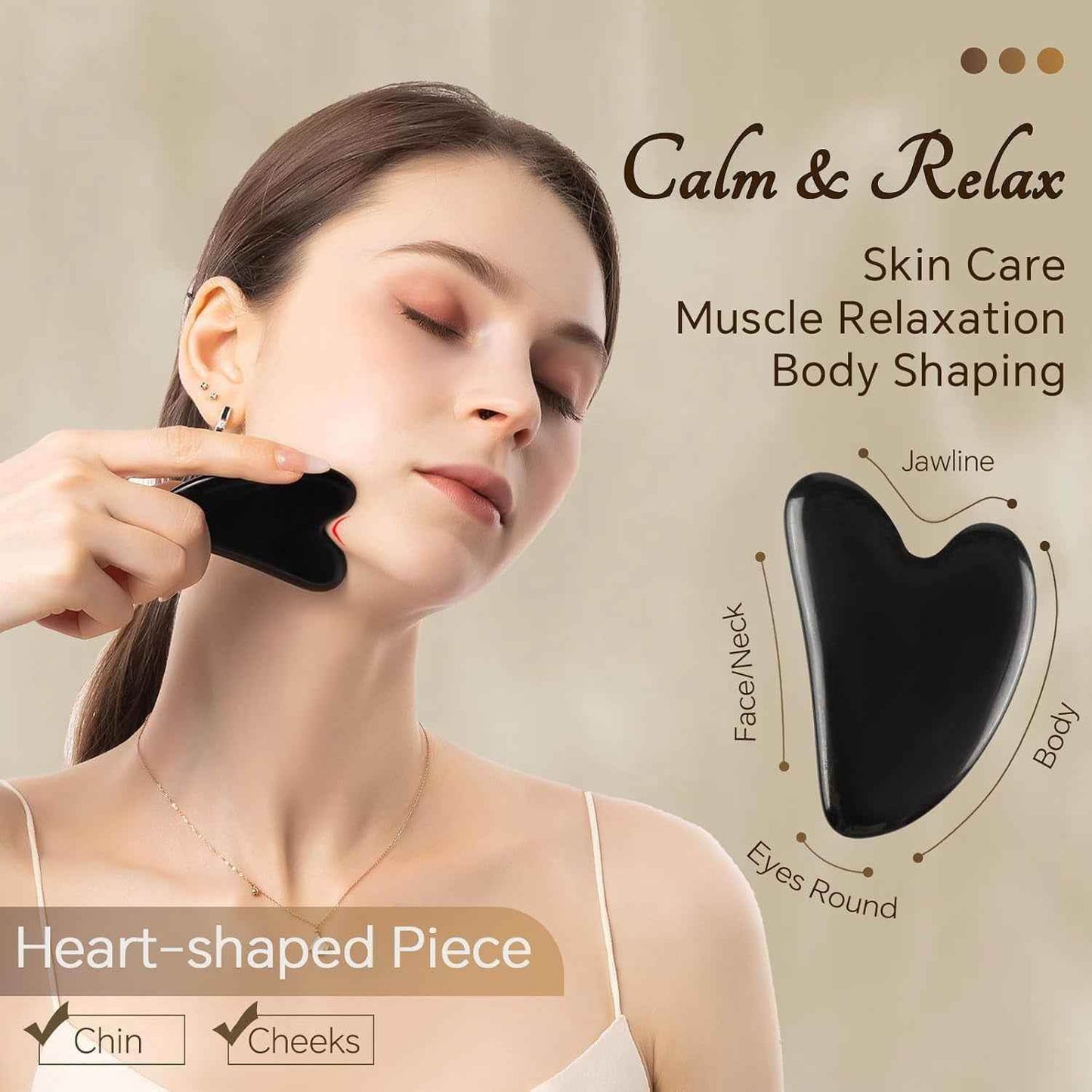 Natural Obsidian Gua Sha Set - BINZAAR