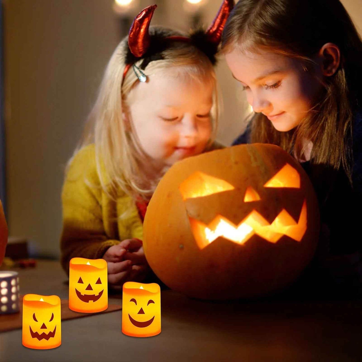 LED Halloween Pumpkin Candles - BINZAAR