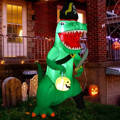 Inflatable Halloween Pirate Dinosaur - BINZAAR