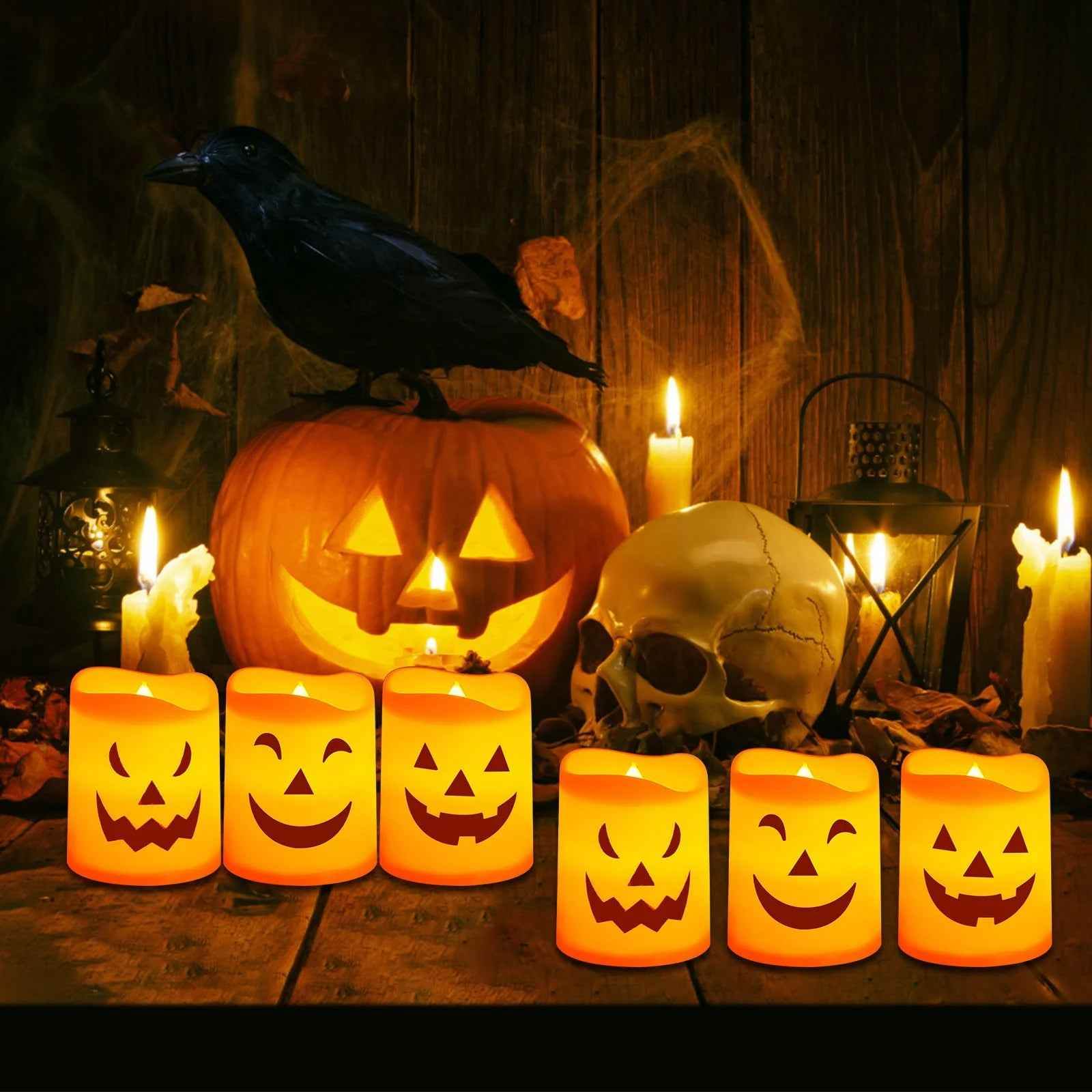 LED Halloween Pumpkin Candles - BINZAAR
